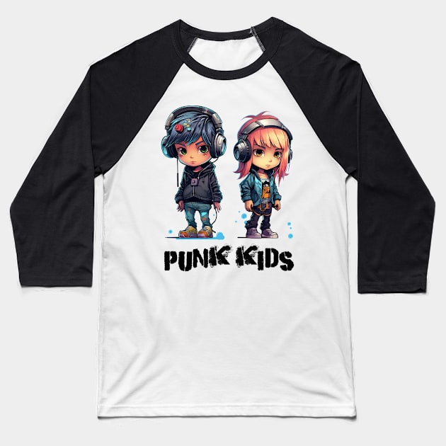 Punk kids Baseball T-Shirt by RosaliArt